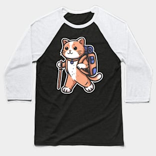 Hiking Cat Baseball T-Shirt